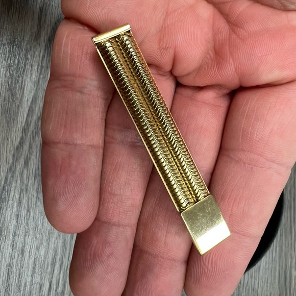 Vintage Jacques Kreisler Gold Tone Rope Tie Bar Clip - Picture 2 of 5